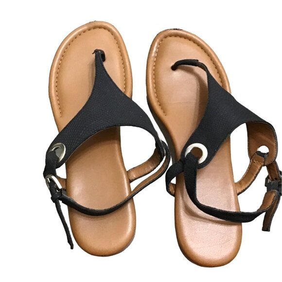 FRANCO SART WOMENS BLACK BUCKLEK SANDLES SIZE 9 - Picture 2 of 6